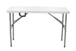 Commercial folding camping table Rodeo with metal frame colour white 122x60x74cm - Слика 4