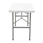 Commercial folding camping table Rodeo with metal frame colour white 122x60x74cm - Слика 5