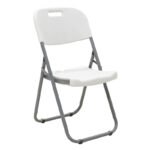 Commericial folding camping chair Edison with metal and reinforced frame colour white