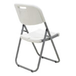 Commericial folding camping chair Edison with metal and reinforced frame colour white - Image 3