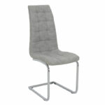 Dining table set 5pcs Steve with glass-chair grey antique pu D120x74,5cm - Слика 5