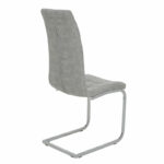 Dining table set 5pcs Steve with glass-chair grey antique pu D120x74,5cm - Слика 6