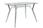 Dining set 5pcs Jacob-Jella with glass-chair black pu 120x75x75.5cm - Слика 2