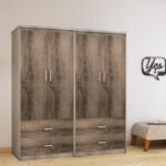 Wardrobes Olympus with 4 doors and 4 drawers in castillo-toro color 162x57x183cm - Image 2