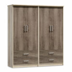 Wardrobes Olympus with 4 doors and 4 drawers in castillo-toro color 162x57x183cm