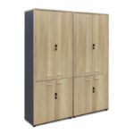 Wardrobes Lotus with 4 doors in oak-dark grey color 160x40x200cm