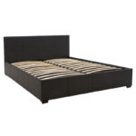 Double bed Norse PU with storage in black matte 160x200cm - Слика 4