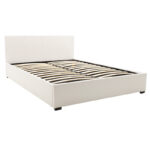 Double bed Norse PU with storage space in white matte 160x200cm - Слика 4
