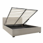 Double bed Norse with storage in ivory fabric 160x200cm - Слика 2