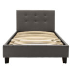 Bed Mago in dark grey fabric 100x200cm - Слика 2