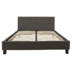 Double bed Mago in dark grey fabric 150x200cm - Слика 2