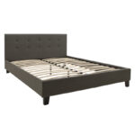 Double bed Mago in dark grey fabric 150x200cm - Слика 3