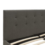 Double bed Mago in dark grey fabric 150x200cm - Слика 4