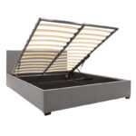 Double bed Norse PU with storage space in grey matte 160x200cm - Слика 2