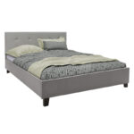 Double bed Mago pu in gray matte 150x200cm