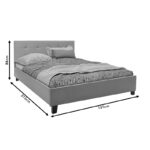 Double bed Mago pu in gray matte 150x200cm - Image 5