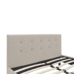 Double bed Mago in ivory fabric 160x200cm - Image 5