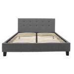 Double bed Mago in dark grey fabric 160x200cm - Слика 2