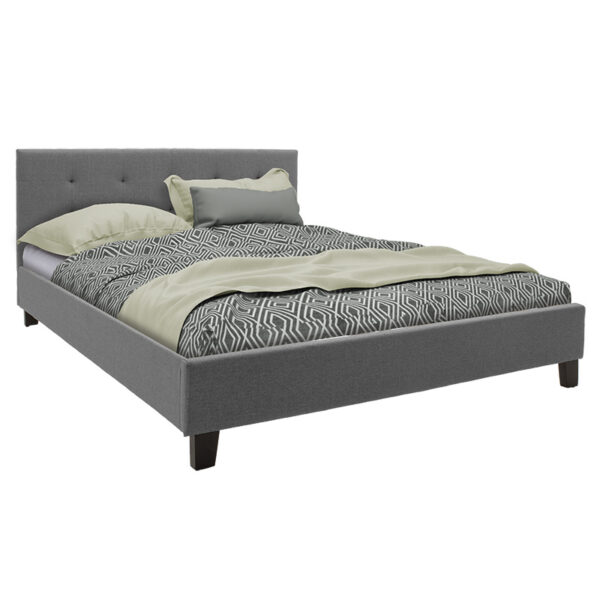 Double bed Mago in dark grey fabric 160x200cm