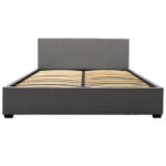 Double bed Norse fabric with storage space in dark grey in matte 160x200cm - Слика 3