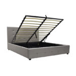 Double bed Roi pu with storage space in grey matte 160x200cm - Слика 2