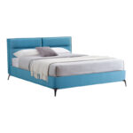 Double bed Ikina velvet in petrol color 160x200cm