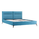 Double bed Ikina velvet in petrol color 160x200cm - Image 3