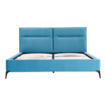 Double bed Ikina velvet in petrol color 160x200cm - Image 4