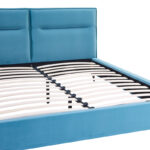 Double bed Ikina velvet in petrol color 160x200cm - Image 5