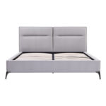 Double bed Ikina velvet in light grey color 160x200cm - Слика 4