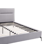 Double bed Ikina velvet in light grey color 160x200cm - Слика 6