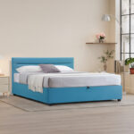 Double bed Molito velvet in petrol color with storage160x200cm - Слика 2