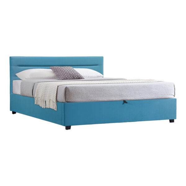 Double bed Molito velvet in petrol color with storage160x200cm