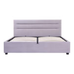 Double bed Molito velvet in light grey color with storage160x200cm - Image 3