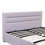 Double bed Molito velvet in light grey color with storage160x200cm - Image 5
