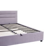 Double bed Molito velvet in light grey color with storage160x200cm - Image 6