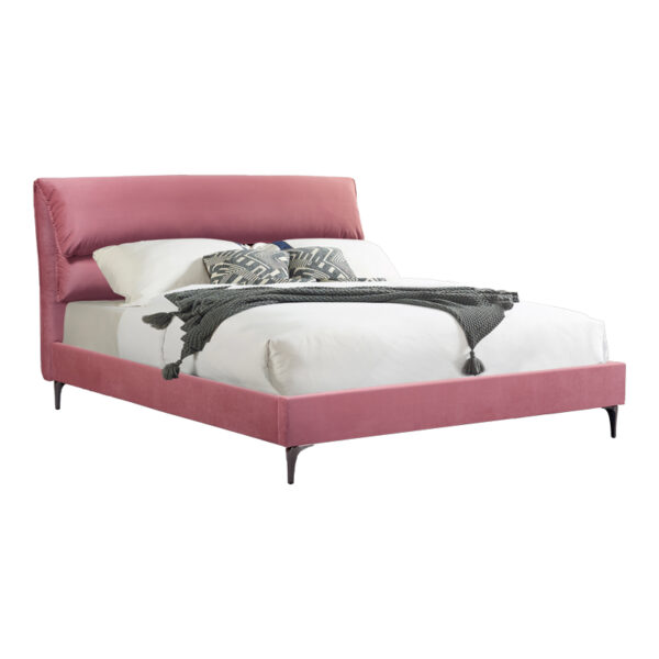 Двоен кревет Арина сомот во боја на скапано јаболко 160x200 см