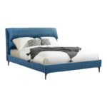 Двоен кревет Арина од ткаенина во петрол боја 160x200 см