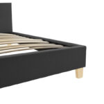 Mago bed, anthracite fabric, with natural wooden leg 140x200cm - Слика 3