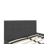 Mago bed, anthracite fabric, with natural wooden leg 140x200cm - Слика 5