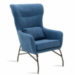 Armchair Rimbo fabric in blue color 66x81x102cm