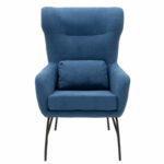 Armchair Rimbo fabric in blue color 66x81x102cm - Image 4