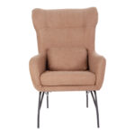 Armchair Rimbo rotten apple velvet fabric-black leg 66x81x102cm - Image 2