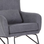 Armchair Rimbo light grey velvet fabric-metal black leg 66x81x102cm - Image 4