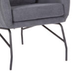 Armchair Rimbo light grey velvet fabric-metal black leg 66x81x102cm - Image 5