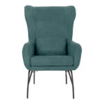 Armchair Rimbo green velvet fabric-black metal  leg 66x81x102cm - Image 2