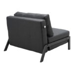 Armchair-bed Fancy fabric in anthracite shade and black metal leg 95x98x70cm - Слика 2