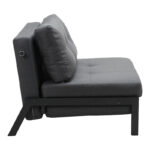 Armchair-bed Fancy fabric in anthracite shade and black metal leg 95x98x70cm - Слика 4