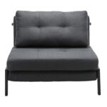 Armchair-bed Fancy fabric in anthracite shade and black metal leg 95x98x70cm - Слика 5