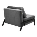 Armchair-bed Fancy velvet in anthracite shade and black metal leg 95x98x70cm - Слика 2